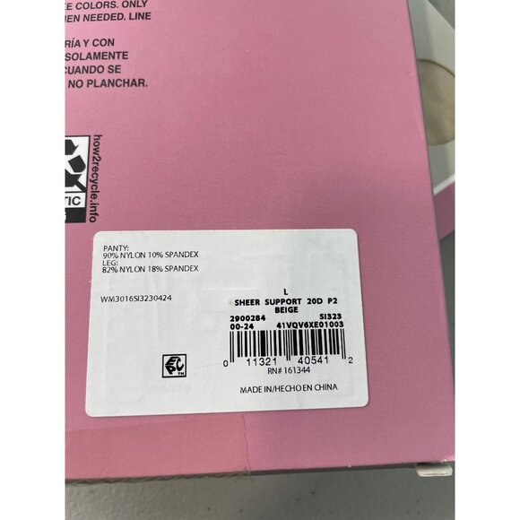 Silk Impressions Pantyhose Size Large Light Support Sheer High Waisted 2Pair NEW - Picture 4 of 7